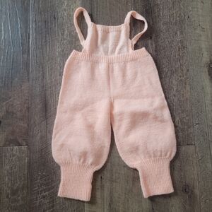 Handmade Peach Crochet Overalls Easter  Boho Babygirls/t6
